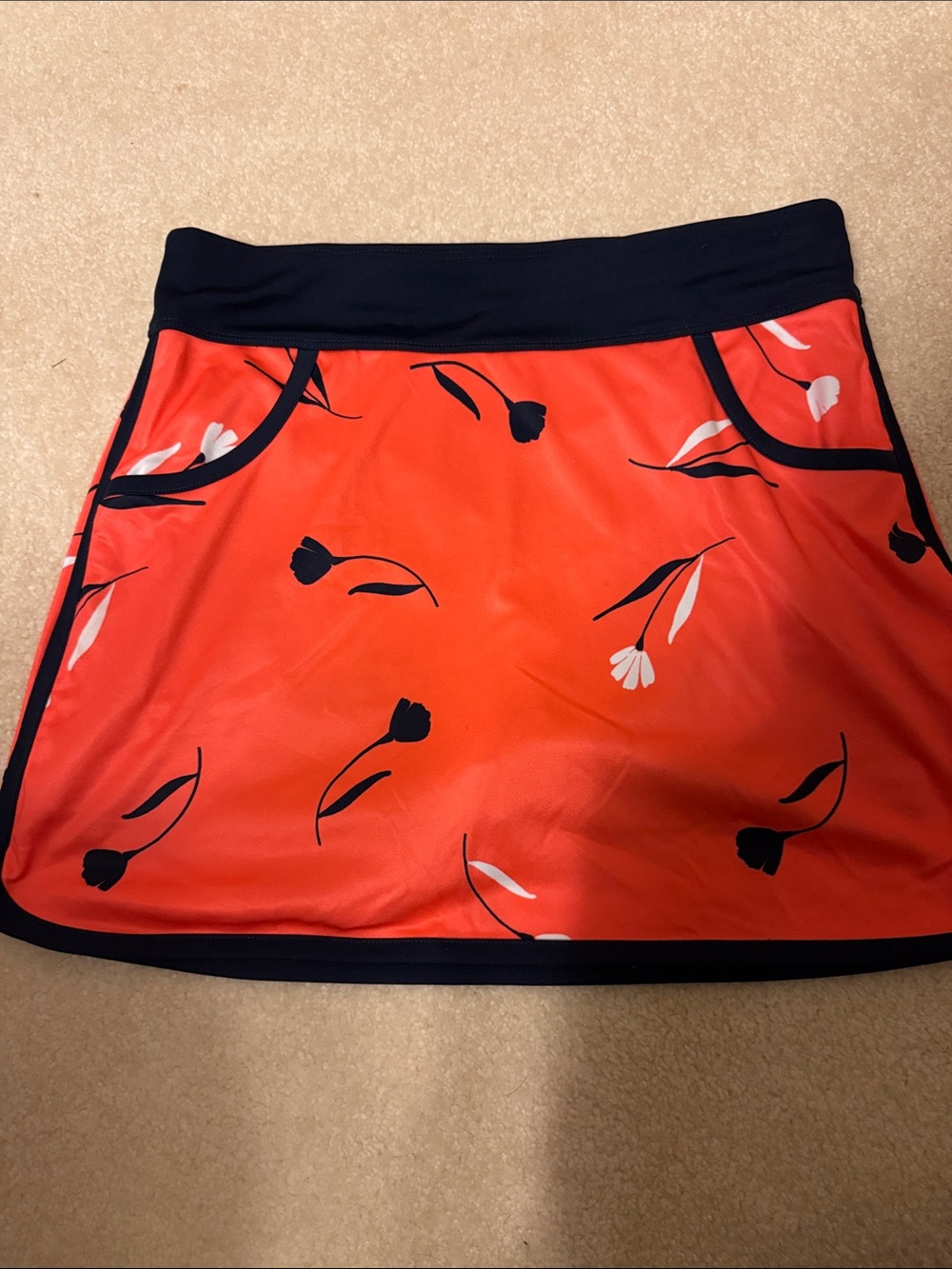 Callaway Coral and Dark Navy Floral Athletic Skort